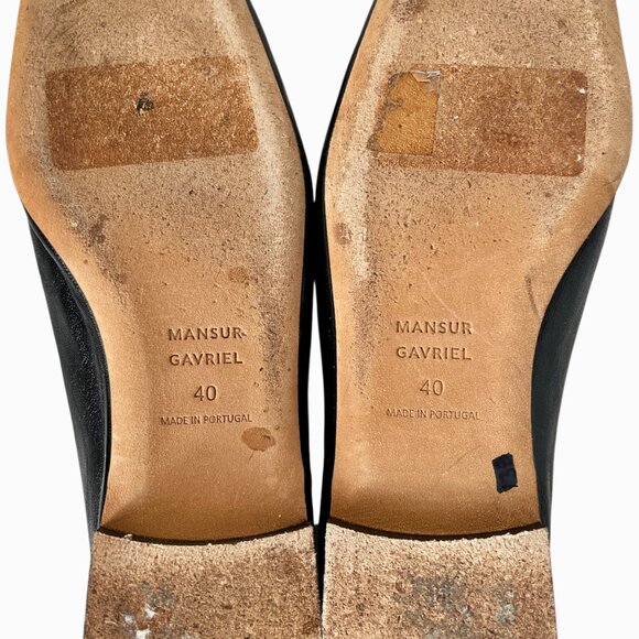 Mansur Gavriel Square Toe Ballet Flats Black Leather Size 40 - Picture 6 of 9